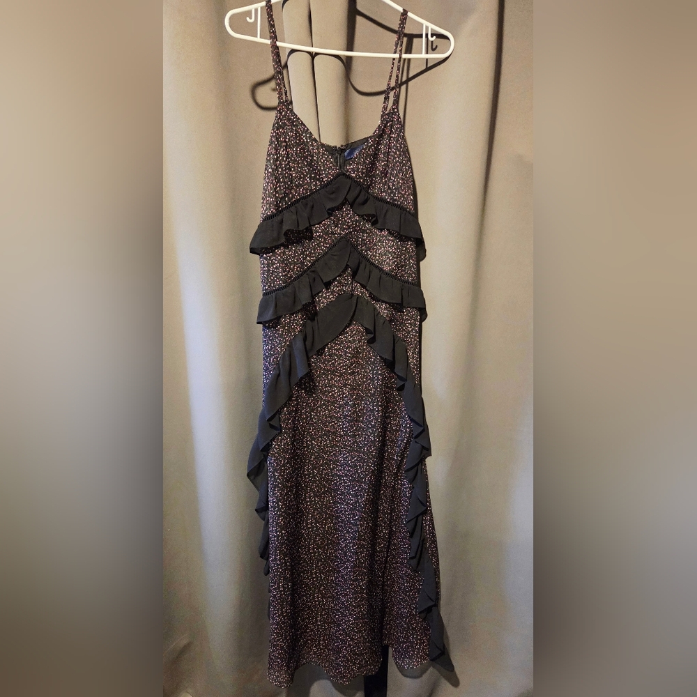 Rachel Black and Purple Flowy Maxi Dress